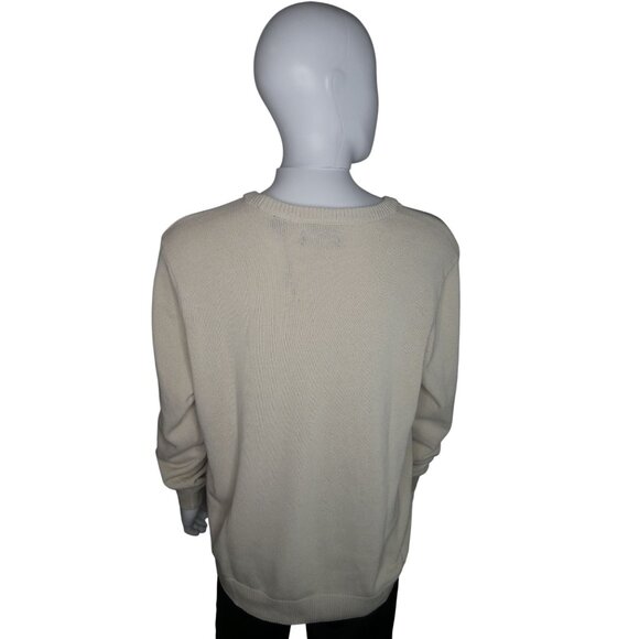 Chaps Men's Crewneck‎ American Flag Sweater Off White Size XL - Picture 5 of 11